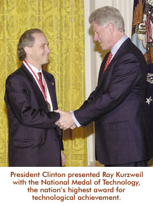 President Clinton presenting Ray Kurzweil with the National Medal of Technology