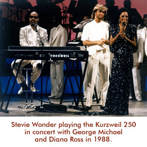Stevie Wonder playing the Kurzweil 250 in concert, 1988